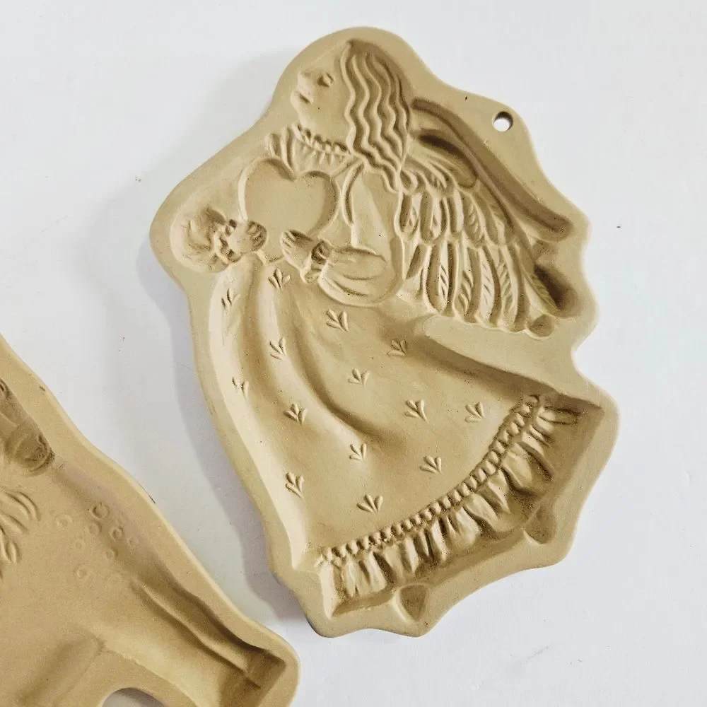 Vintage Brown Bag Cookie Art Cookie Mold 1991 1987 Retired Designs Angel & Horse